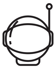 Astronaut helmet with antenna. Spacesuit head part icon