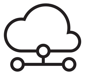 Cloud connection icon. Digital networking service logo