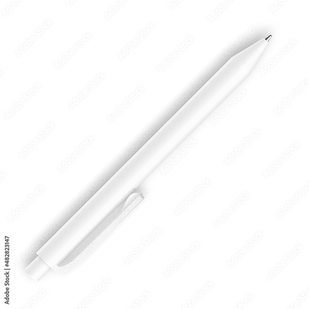 Poster realistic pen. white blank mockup for brand identity