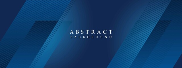 Abstract dark blue banner with minimalistic gradient design shading lines