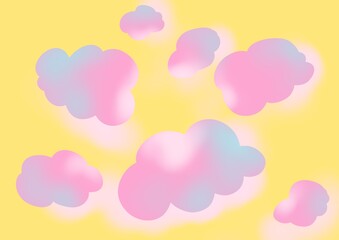 Soft colors abstract colorful background with clouds
