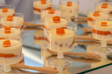 dessert with cream