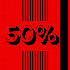 discount percentage promotion, values store number red 50