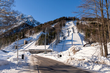 Ski jump Planica in winter, Slovenia