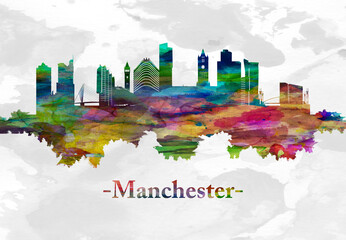 Manchester city England skyline 