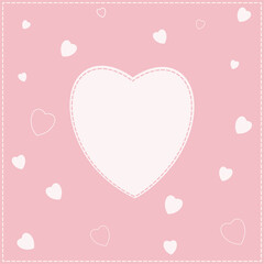 A big heart on the pink background with hearts