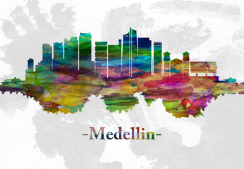 Obraz premium Medellin Colombia skyline