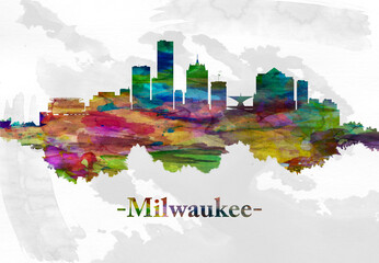 Milwaukee Wisconsin skyline - obrazy, fototapety, plakaty