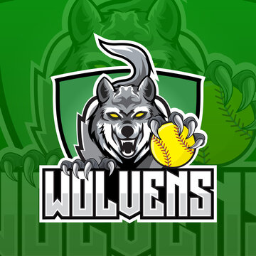 wolf e-sport logo gaming template