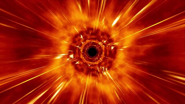 Fly into the Burning Fire Energy Hyperspace Tunnel