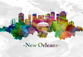 New Orleans Louisiana skyline - obrazy, fototapety, plakaty