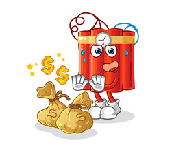 dynamite refuse money illustration. character vector