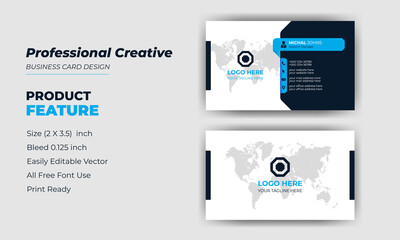 Clean style modern creative business card template design