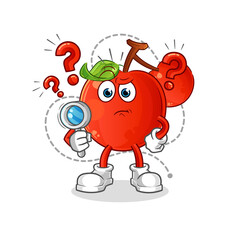 cherries searching illustration. character vector