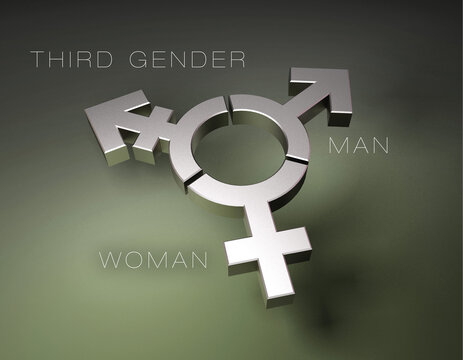 third gender symbol for men woman divers 3D