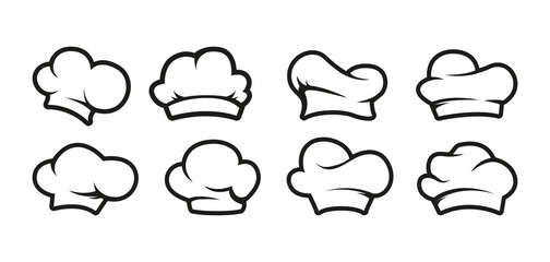 Chef hats big set. Vector illustartion