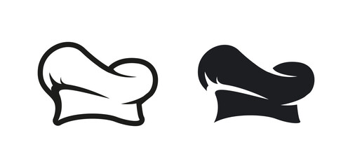 Chef hat logo with silhouette. Vector illustartion