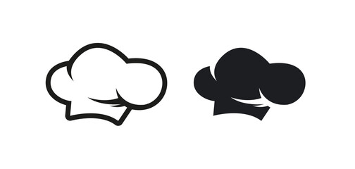 Chef hat logo with silhouette. Vector illustartion
