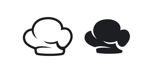 Chef hat logo with silhouette. Vector illustartion