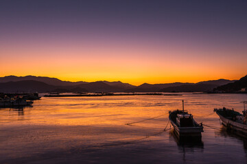 愛媛県、夜明けの宇和島・2022年冬