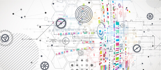 Obraz premium Abstract technology sphere background. Global network consept.