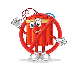 say no to dynamite mascot. cartoon vector
