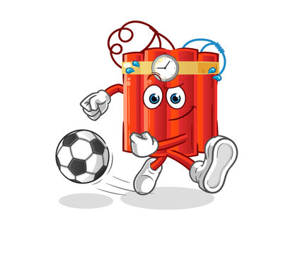 recommend clip art: dynamite kicking the ball cartoon. cartoon mascot vector