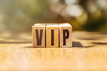 VIP Very Important Person text on wooden cubes