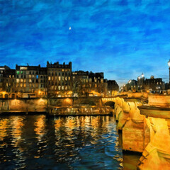 Fototapeta premium beautiful city view artwork. watercolor and oil painting mixed style. digital artwork in big size for print or graphic design