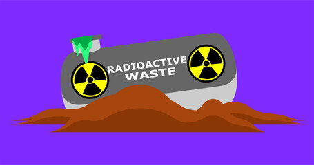 irresponsible disposal of hazardous radioactive nuclear waste, vector illustration