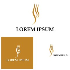 hair wave logo vector illustration design