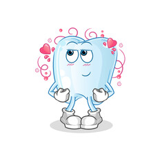 tooth shy vector. cartoon character