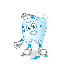 tooth stretching character. cartoon mascot vector