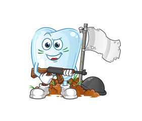 tooth army character. cartoon mascot vector
