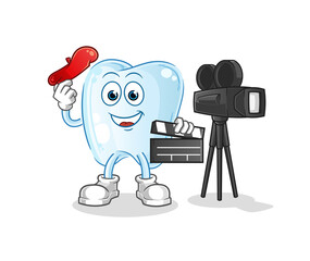 tooth director mascot. cartoon vector