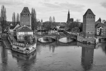 Fototapeta premium The covert bridge in Strasbourg, France. 