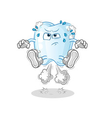 tooth with foam fart jumping illustration. character vector