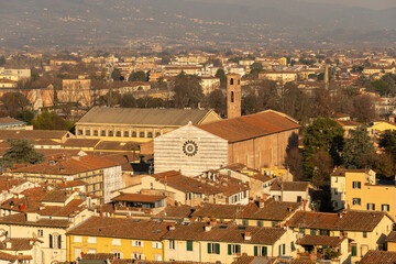 Fototapeta na wymiar Italy Tuscany Lucca panoramic view of the city from above from the tower