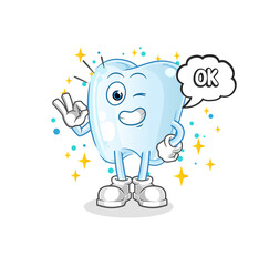 tooth agree mascot. cartoon vector