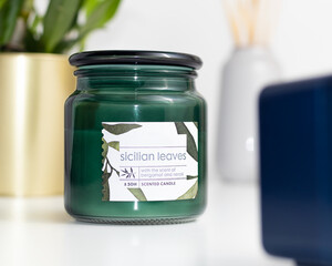 glass jar scented candle