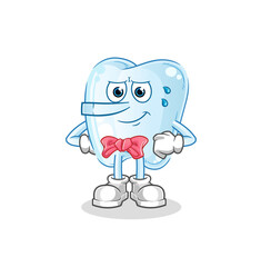 tooth lie like Pinocchio character. cartoon mascot vector