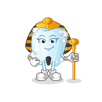 tooth with foam ancient egypt cartoon. cartoon mascot vector