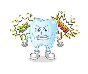 tooth anime angry vector. cartoon character