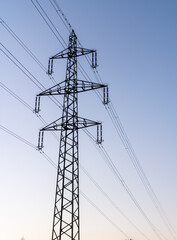 Electricity Switzerland. electricity pylon in Stettbach, Zürich, Schweiz