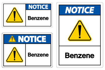 Notice Benzene Symbol Sign On White Background