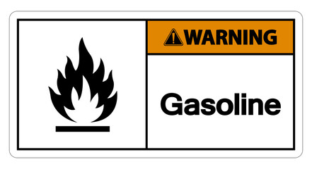 Warning Gasoline Symbol Sign On White Background