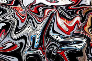 modern blue, white, black and red marble effect background