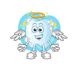 tooth with foam angel with wings vector. cartoon character