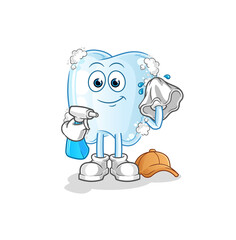 tooth with foam cleaner vector. cartoon character