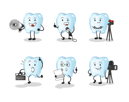 tooth entertainment group character. cartoon mascot vector